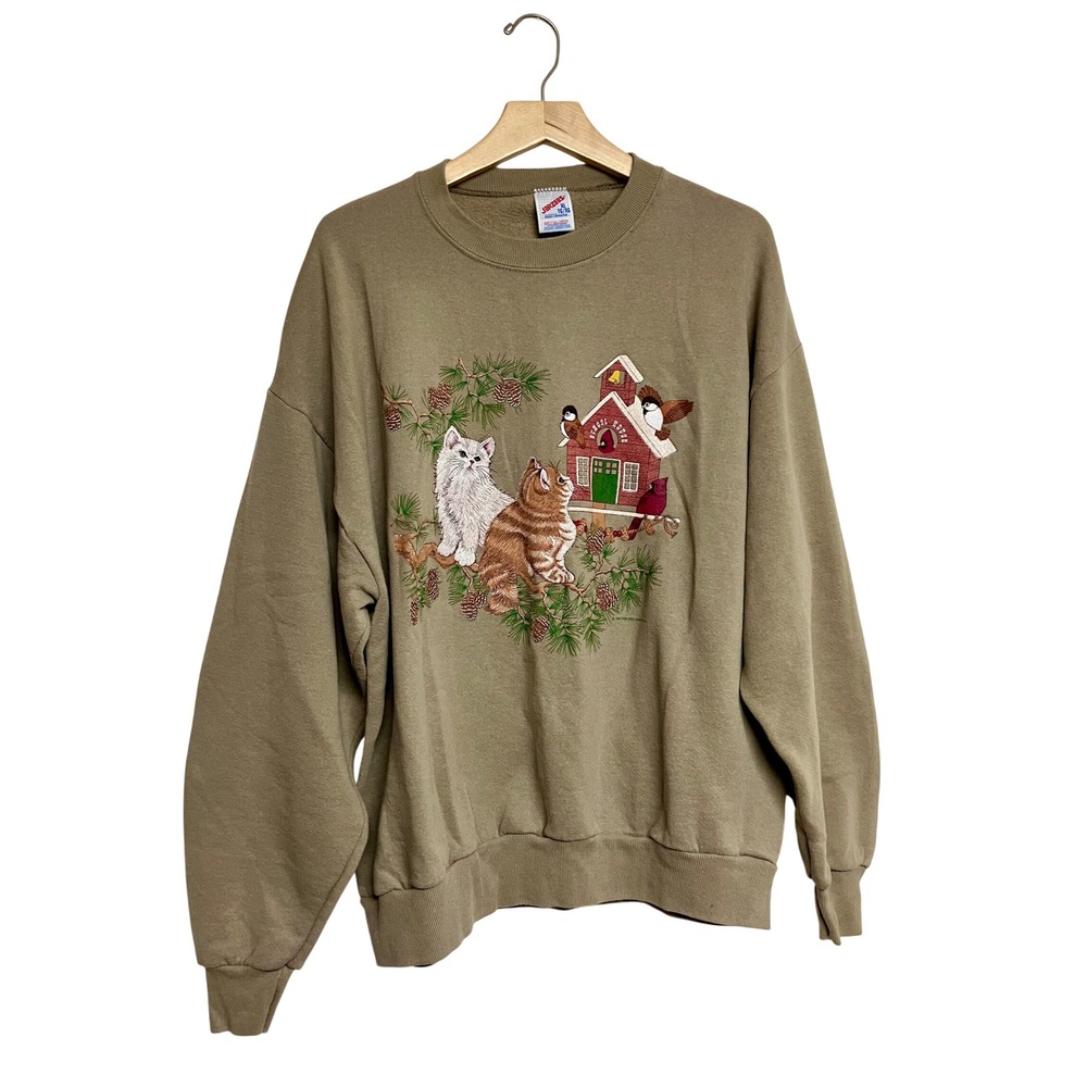 Vintage Cat Crewneck Sweatshirt